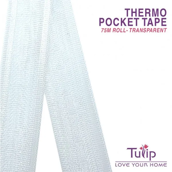 Roman Blind Thermo Adhesive Rod Pocket Tape - Transparent