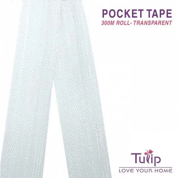 Roman Blind Rod Pocket Tape - Transparent