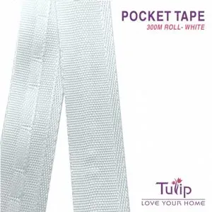 Roman Blind Rod Pocket Tape - White