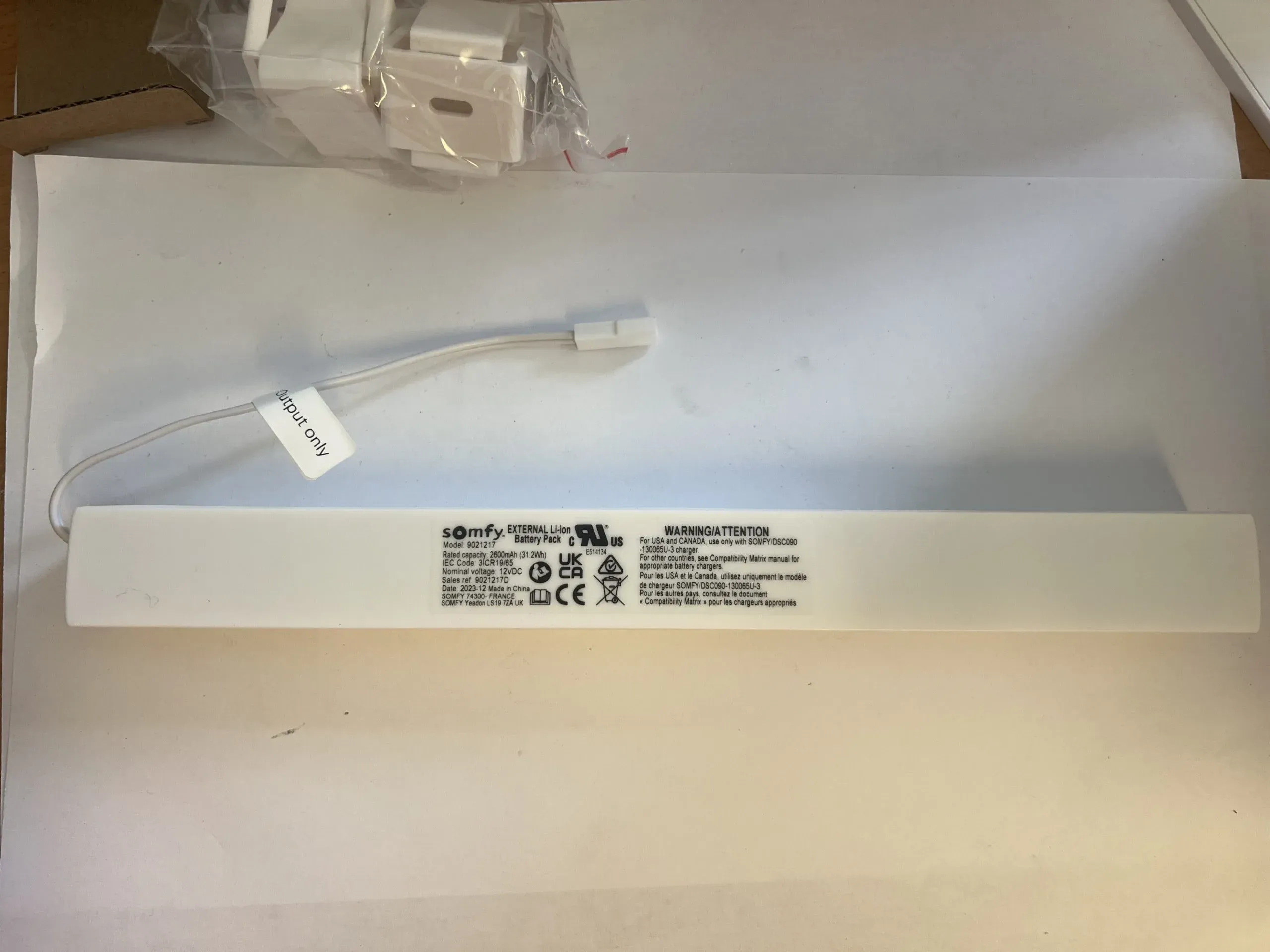 Somfy External Li-ion Battery Pack